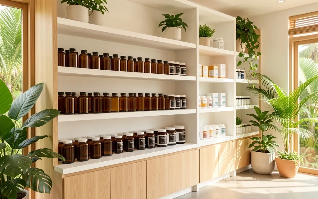 VitaManIndo Bali office interior with natural supplement displays